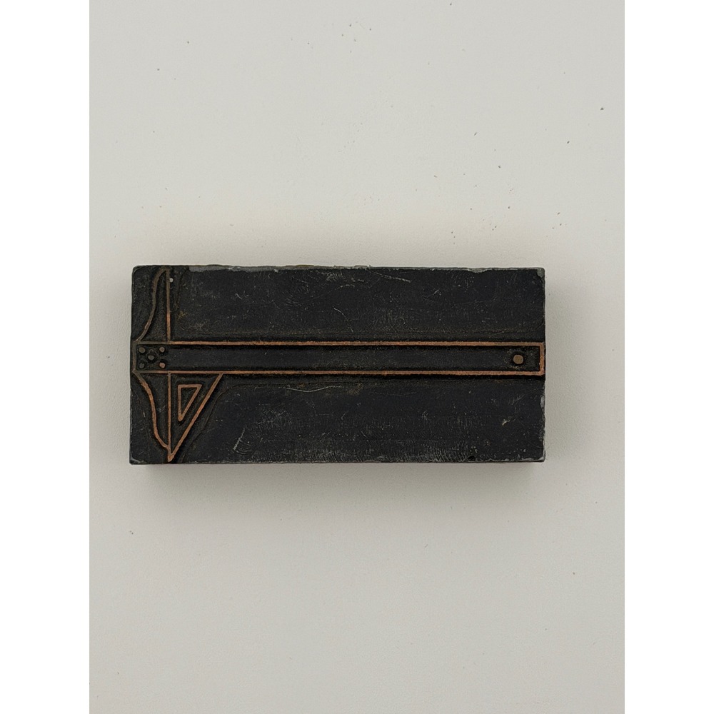 Vintage Metal‎ Letterpress Printing Plate Carpenter Square Tool 3"